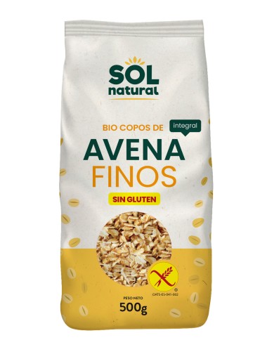 Copos avena finos sin gluten SOL NATURAL 500 gr BIO