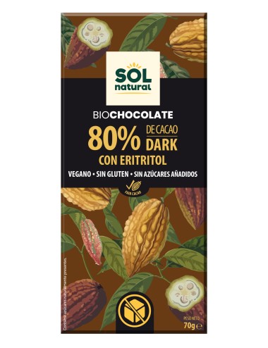 Chocolate 80% eritritol SOL...